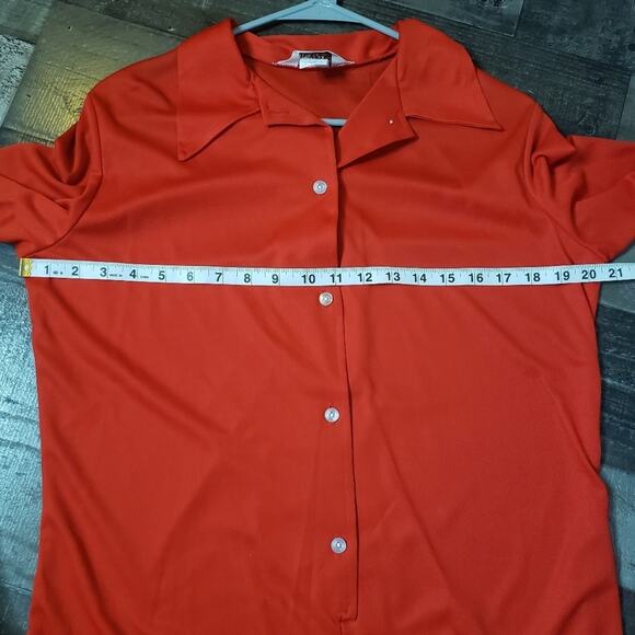 Vintage 70s Deadstock Red Montgomery Ward Bodysuit, size 17/18 - Picture 7 of 9